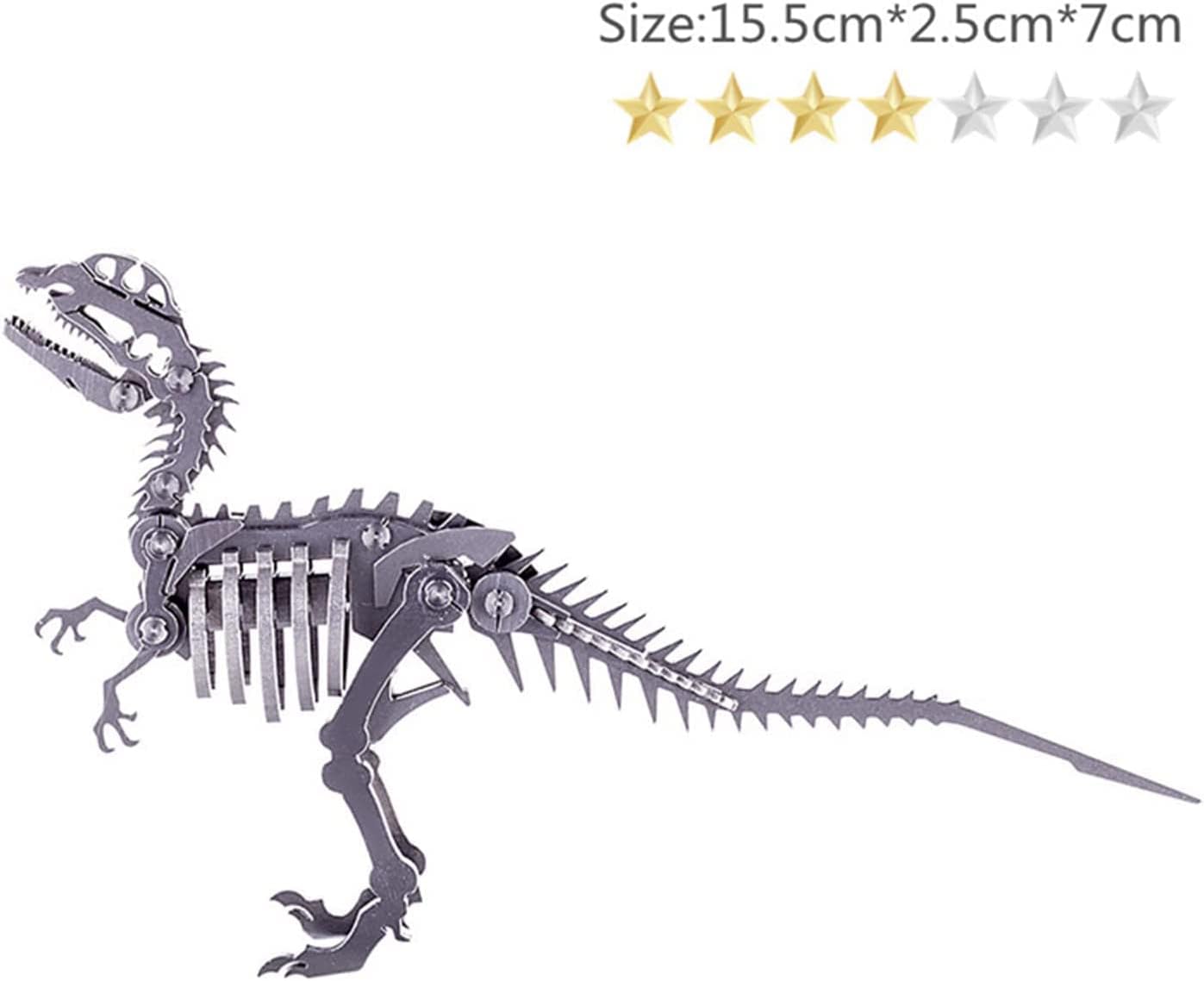 PuzzlerLab Dilophosaurus Skeleton 3D Metal Puzzle | DIY Dinosaur Collectible