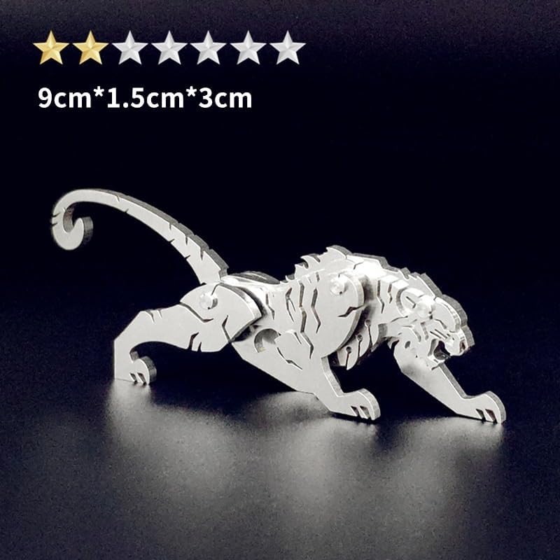 PuzzlerLab Mechanical Tiger 3D Metal Puzzle | DIY Collectible Animal Model
