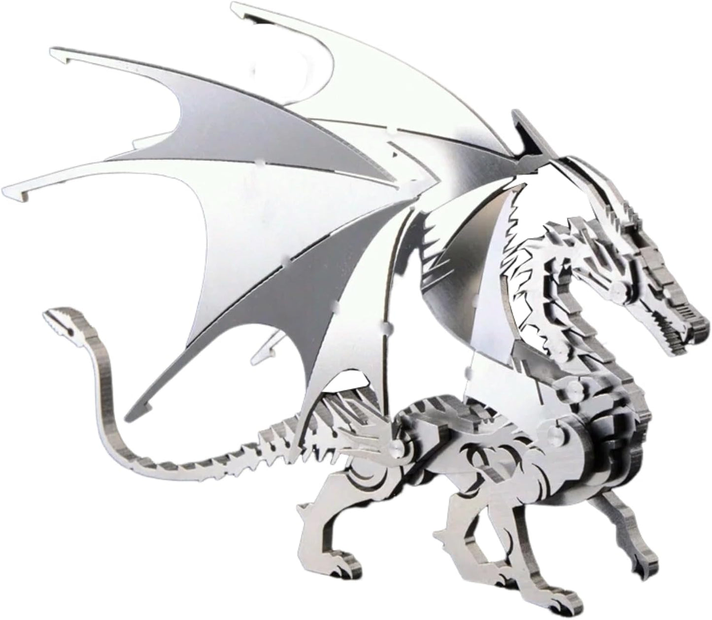 PuzzlerLab Silver Dragon 3D Metal Puzzle | DIY Challenge & Collectible Figure