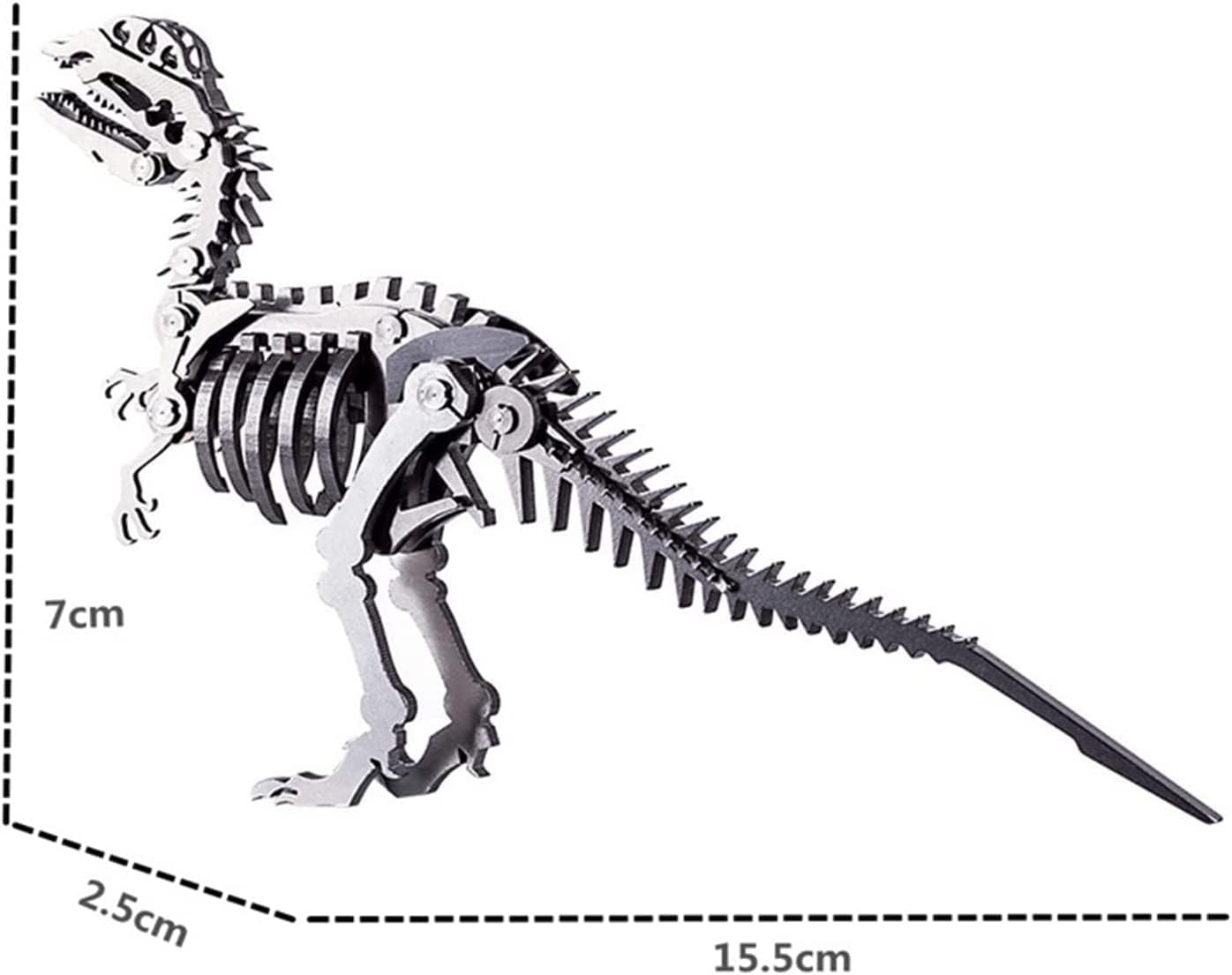 PuzzlerLab Dilophosaurus Skeleton 3D Metal Puzzle | DIY Dinosaur Collectible