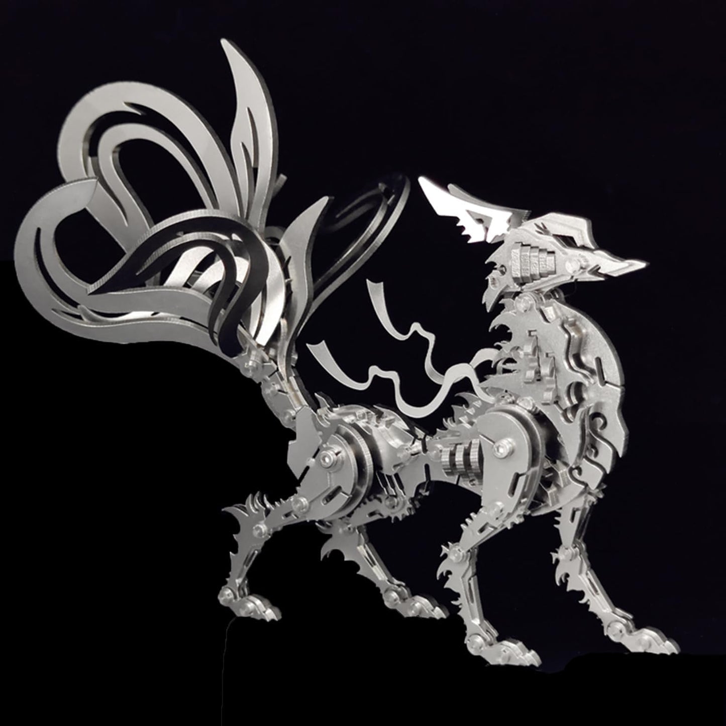 PuzzlerLab Nine-Tailed Fox 3D Metal Puzzle | Mythical Creature Model Kit