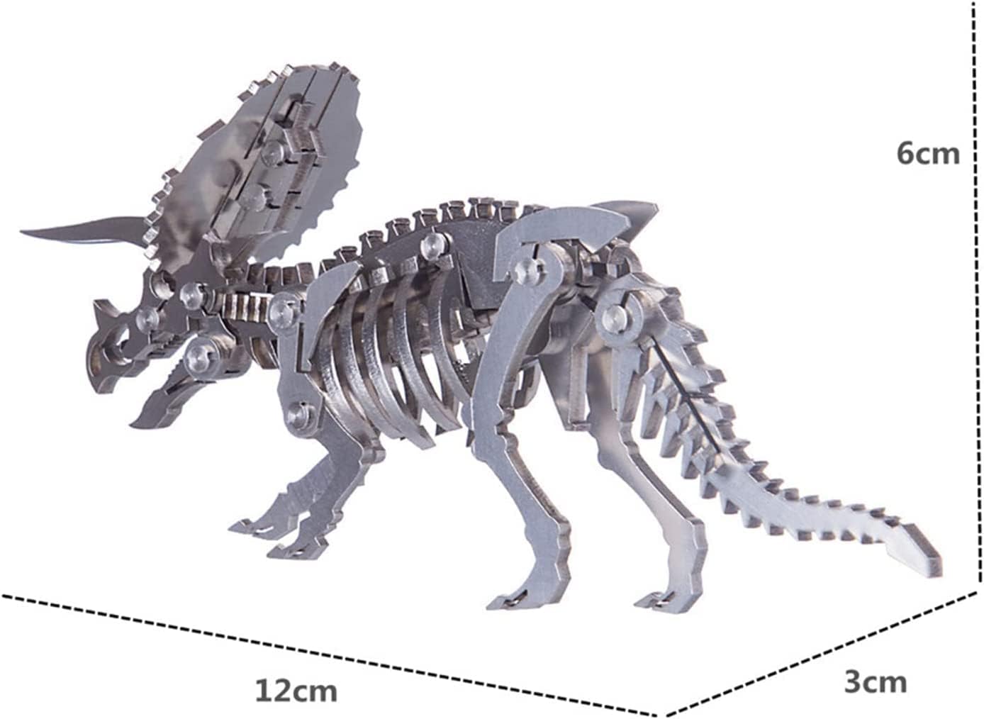PuzzlerLab Triceratops Skeleton 3D Metal Puzzle | DIY Dinosaur Collectible