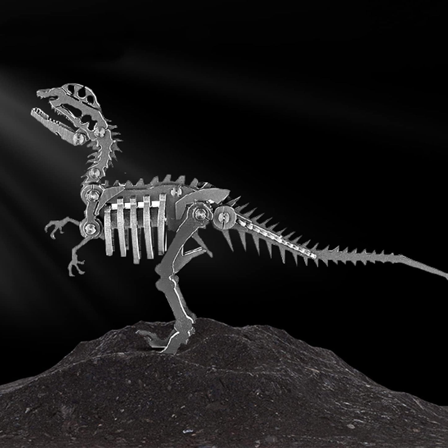 PuzzlerLab Dilophosaurus Skeleton 3D Metal Puzzle | DIY Dinosaur Collectible