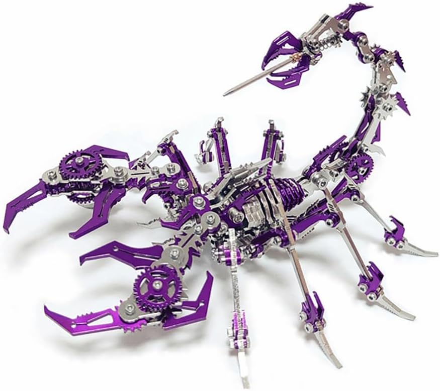 PuzzlerLab Purple Mechanical Scorpion | 3D Metal Puzzle & Collectible Ornament