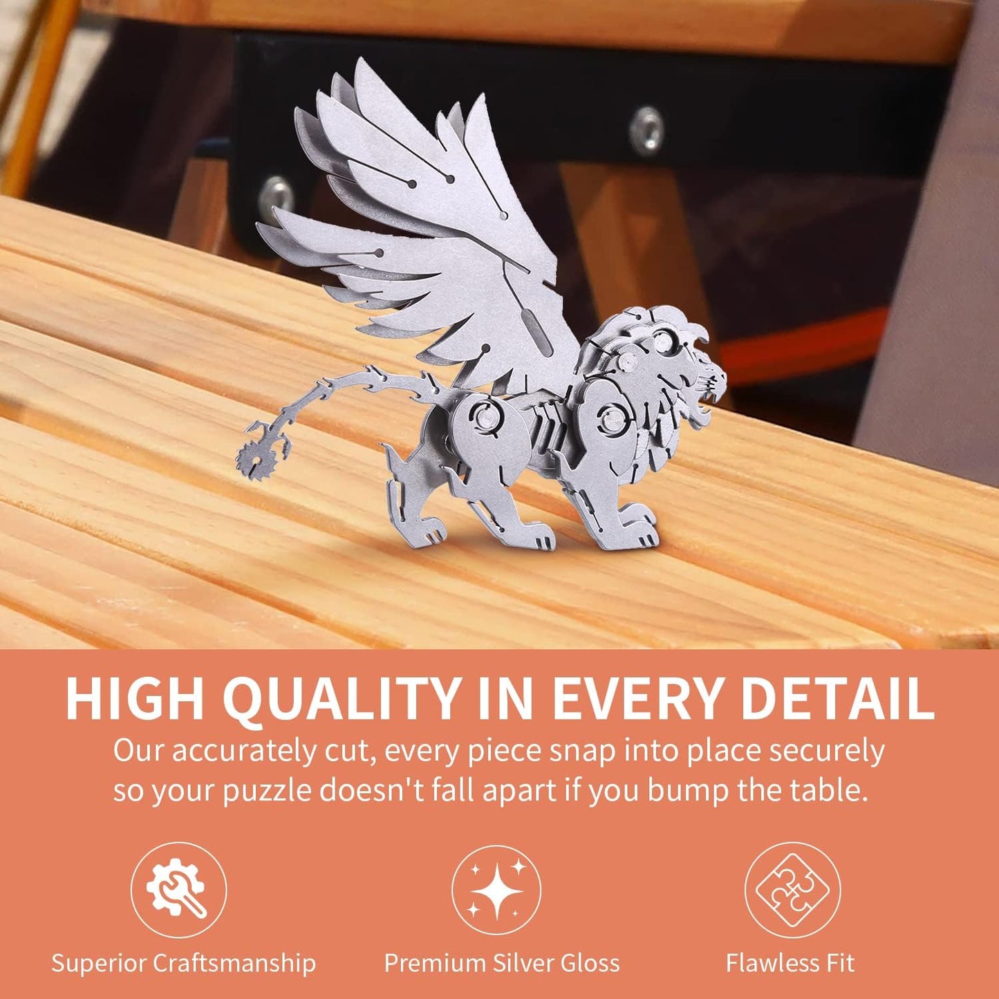 PuzzlerLab Mechanical Manticore | 3D Metal Puzzle & Mythical Beast Kit