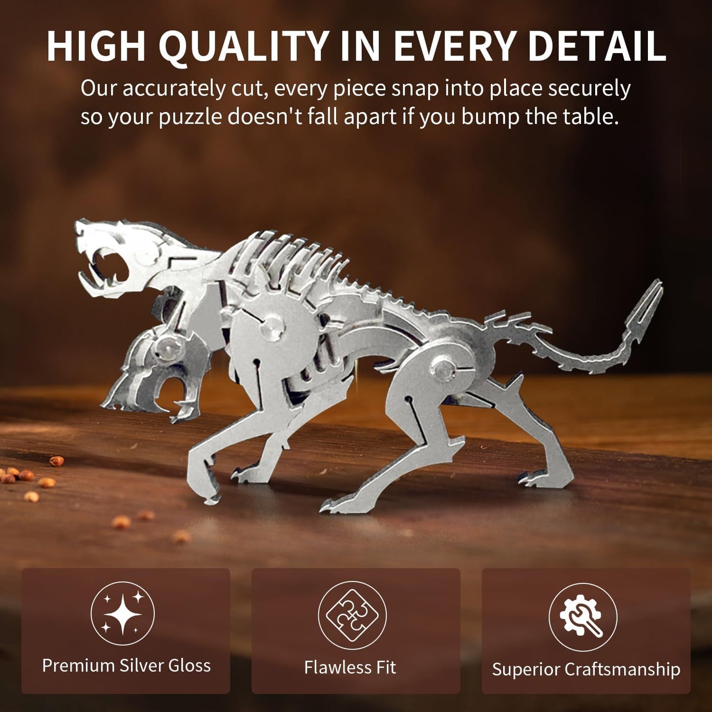 PuzzlerLab Mechanical Cerberus | 3D Metal Puzzle & Mythical Guardian Kit