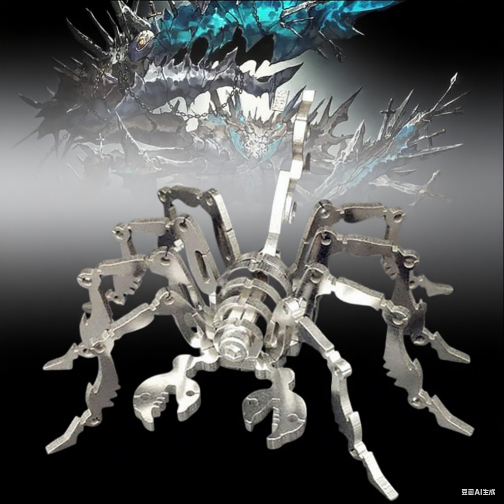 PuzzlerLab Spider 3D Metal Puzzle | DIY Model Kit & Brain Teaser for Adults