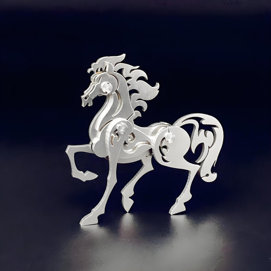 PuzzlerLab Artistic Horse 3D Metal Puzzle | DIY Craft & Decorative Model