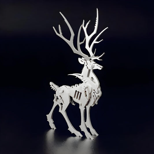 PuzzlerLab Small Mechanical Elk | 3D Metal Puzzle & Elegant Decor