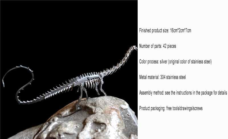 PuzzlerLab Brachiosaurus Skeleton 3D Metal Puzzle | DIY Dinosaur Collectible