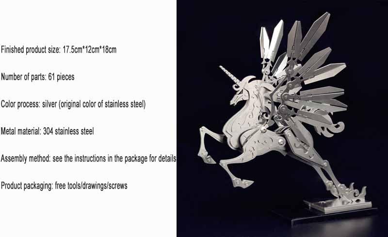 PuzzlerLab Mythical Pegasus 3D Metal Puzzle | DIY Fantasy Model & Collectible