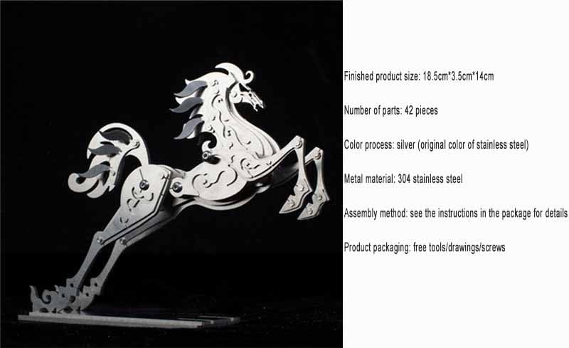 PuzzlerLab Artistic Horse 3D Metal Puzzle | DIY Craft & Decorative Model
