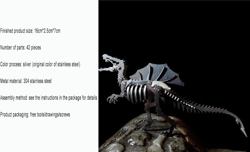PuzzlerLab Stegosaurus Skeleton 3D Metal Puzzle | DIY Dinosaur Collectible