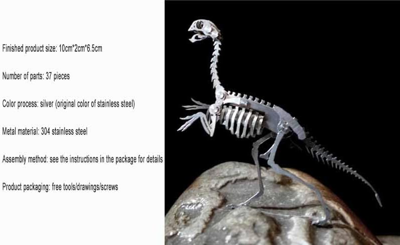 PuzzlerLab Gallimimus Skeleton 3D Metal Puzzle | DIY Dinosaur Collectible