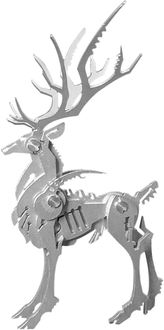 PuzzlerLab Small Mechanical Elk | 3D Metal Puzzle & Elegant Decor
