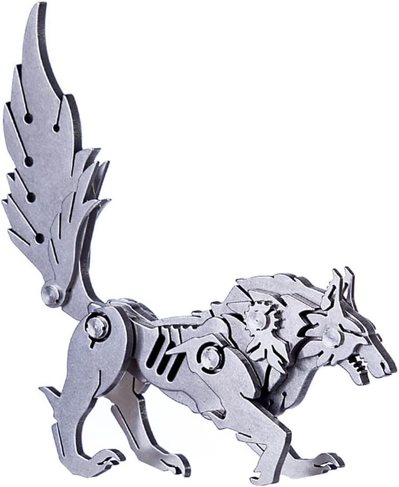 PuzzlerLab Mechanical Wolf 3D Metal Puzzle | DIY Project & Collectible Figure