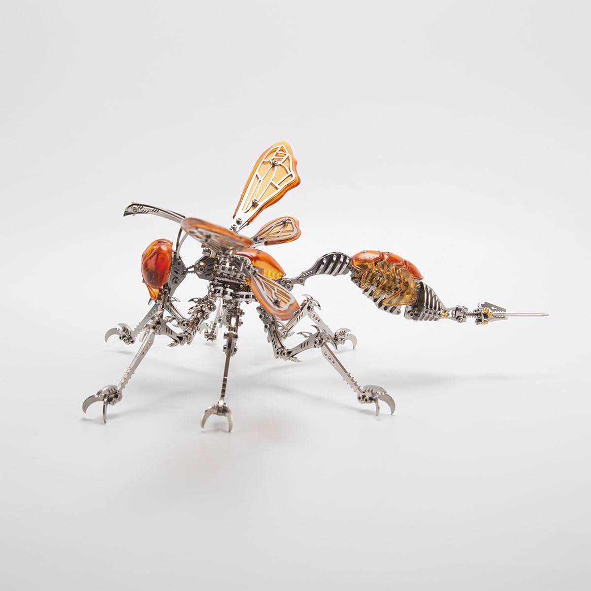 PuzzlerLab Steampunk Wasp 3D Metal Model Kit | 420-Piece DIY Puzzle for Adults
