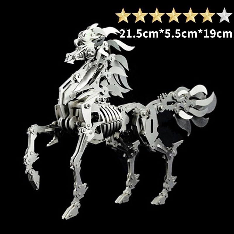 PuzzlerLab Flame Warhorses 3D Metal Puzzle | 210-Piece DIY Fantasy Model