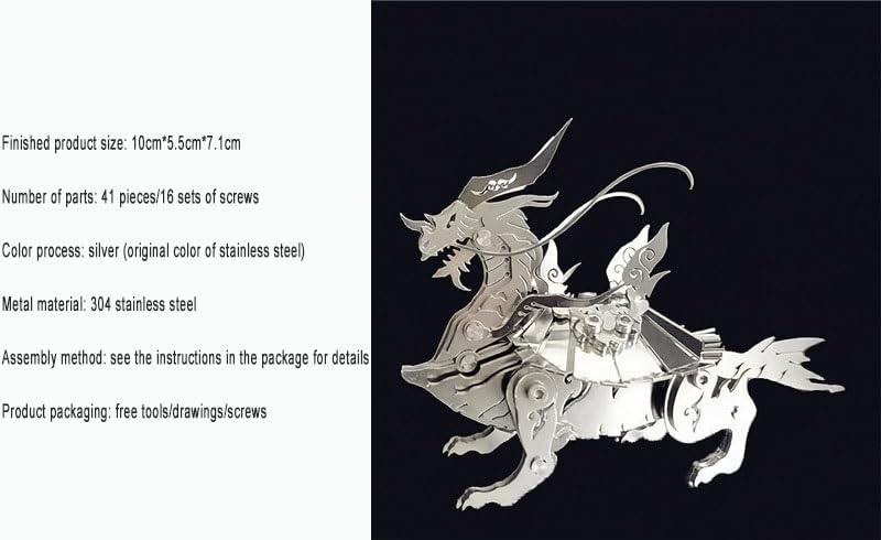PuzzlerLab Dragon Knight 3D Metal Model Kit | DIY Fantasy Figure & Collectible