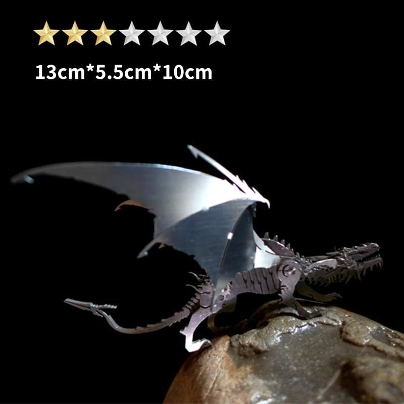 PuzzlerLab Black Dragon 3D Metal Puzzle | DIY Hobby Kit & Collectible Model