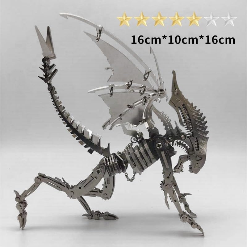 PuzzlerLab Xenomorph Alien 3D Metal Model Kit | 194-Piece Sci-Fi Collectible