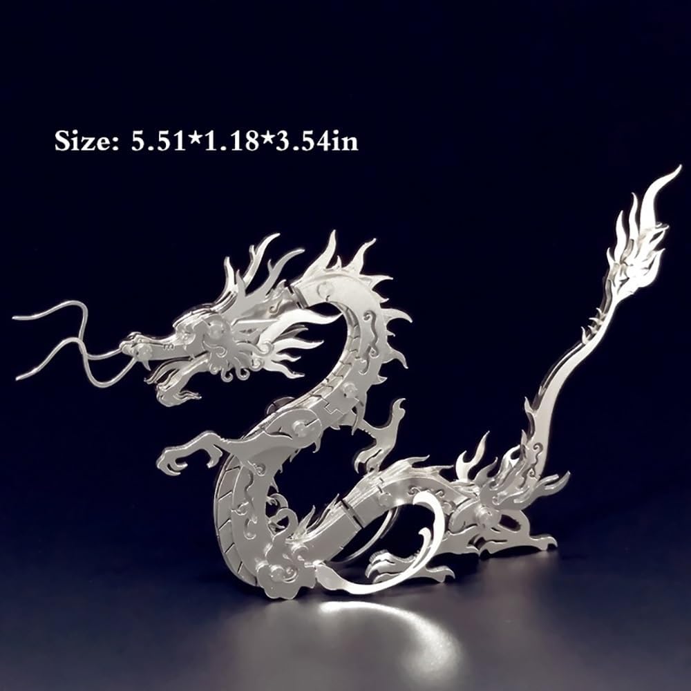 PuzzlerLab Mechanical Chinese Dragon | 3D Metal Puzzle & Legendary Collectible