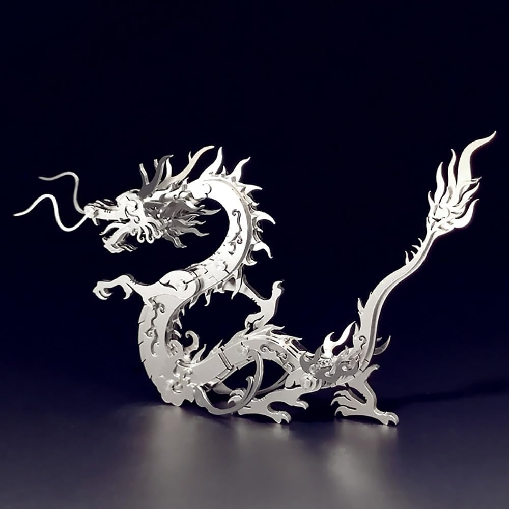 PuzzlerLab Mechanical Chinese Dragon | 3D Metal Puzzle & Legendary Collectible