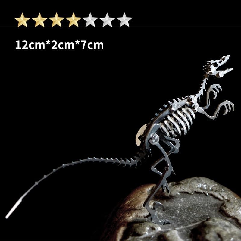 PuzzlerLab Velociraptor Skeleton 3D Metal Puzzle | DIY Dinosaur Collectible
