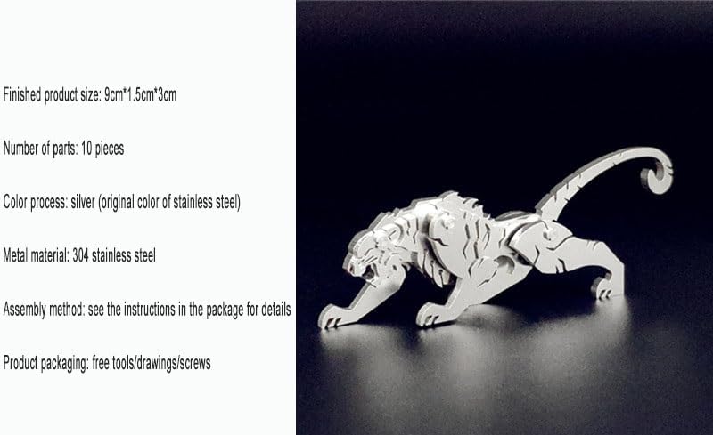 PuzzlerLab Mechanical Tiger 3D Metal Puzzle | DIY Collectible Animal Model