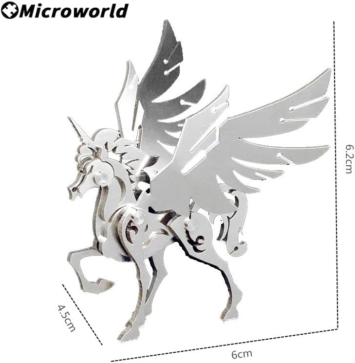 PuzzlerLab Mechanical Unicorn 3D Metal Puzzle | DIY Fantasy Craft Kit