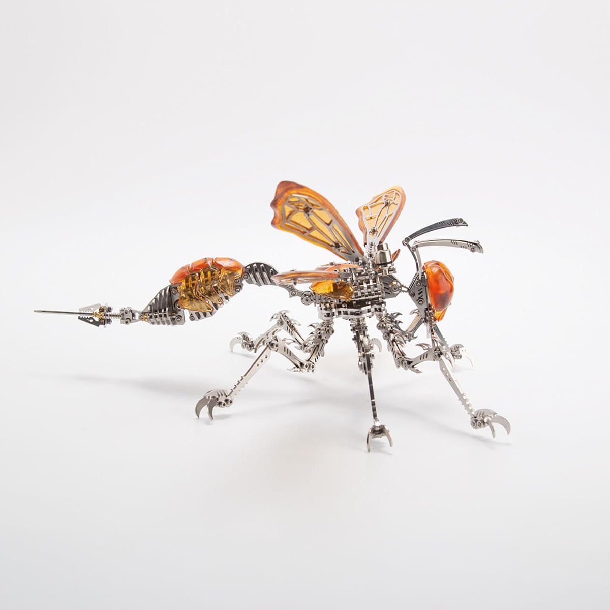 PuzzlerLab Steampunk Wasp 3D Metal Model Kit | 420-Piece DIY Puzzle for Adults