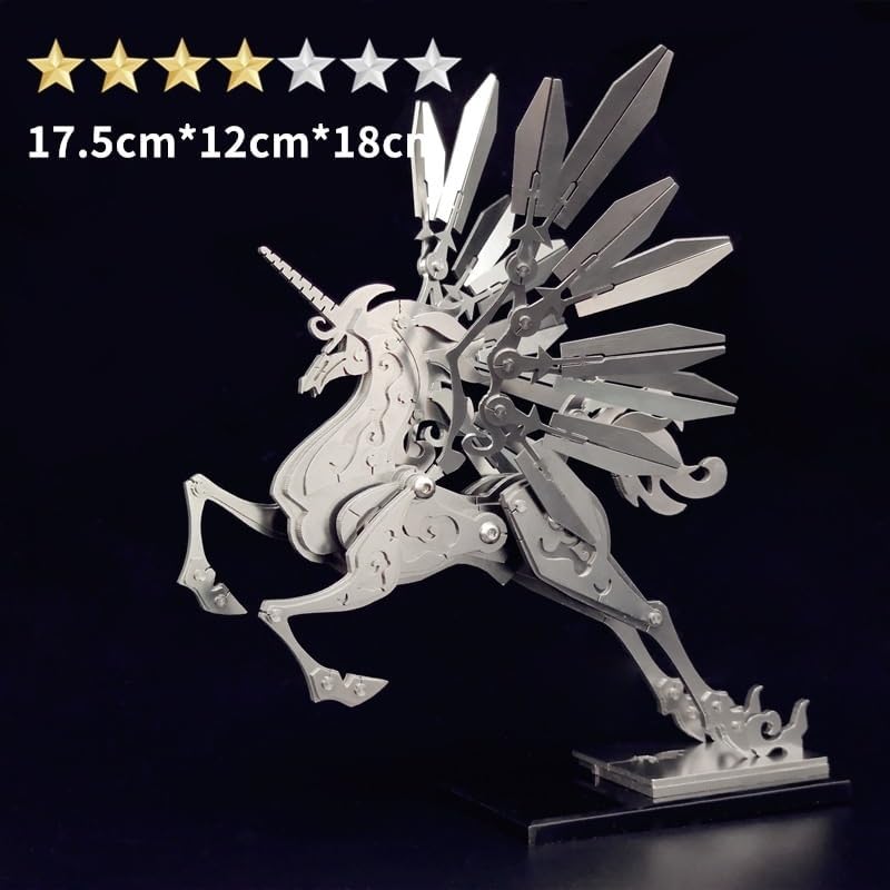 PuzzlerLab Mythical Pegasus 3D Metal Puzzle | DIY Fantasy Model & Collectible