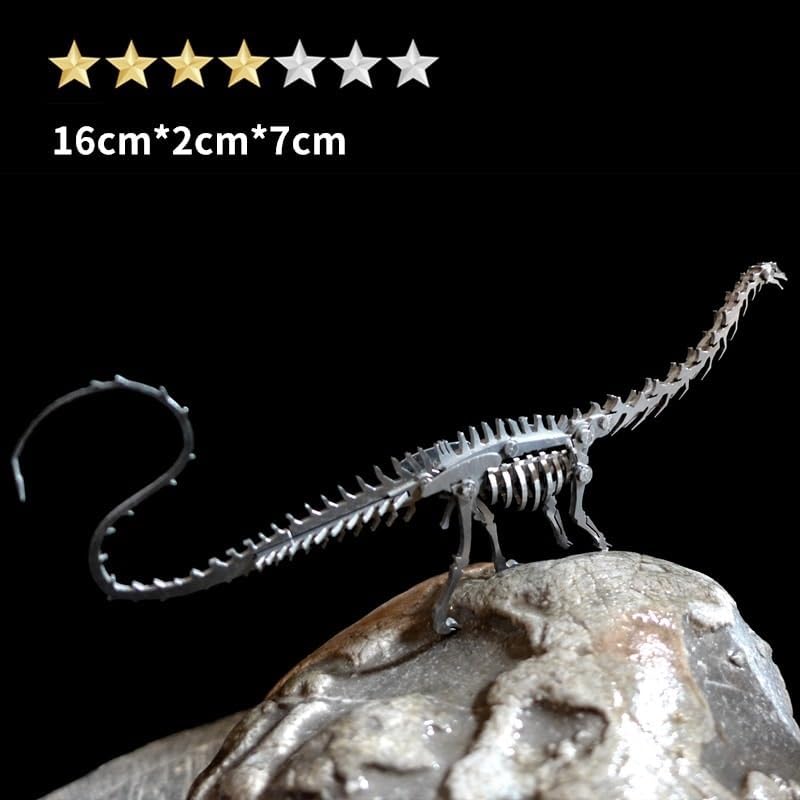 PuzzlerLab Brachiosaurus Skeleton 3D Metal Puzzle | DIY Dinosaur Collectible