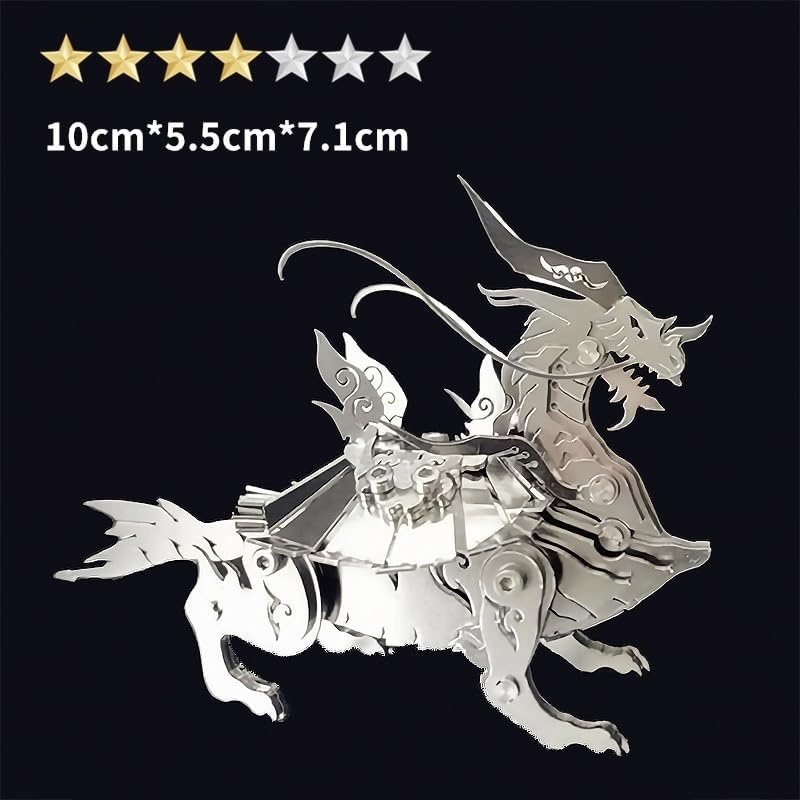 PuzzlerLab Dragon Knight 3D Metal Model Kit | DIY Fantasy Figure & Collectible