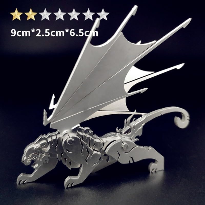 PuzzlerLab Winged Beast 3D Metal Puzzle | DIY Mythical Model & Collectible