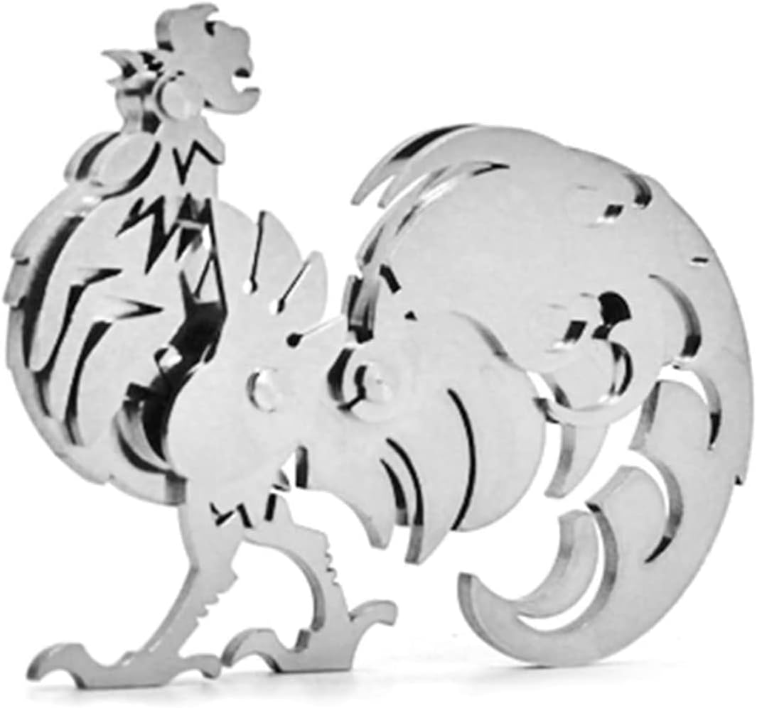 PuzzlerLab Artistic Rooster 3D Metal Puzzle | DIY Decorative Figure