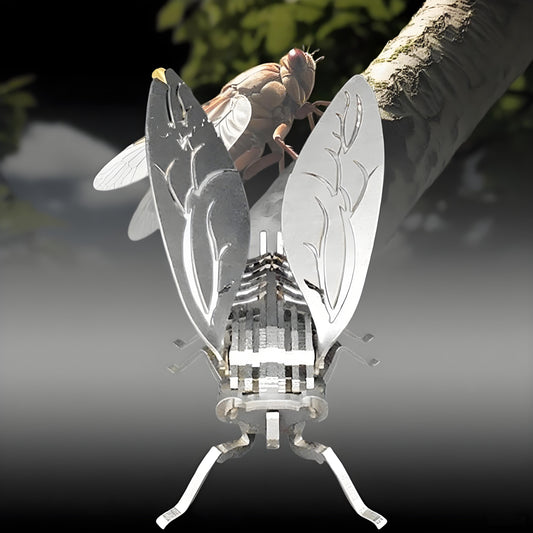 PuzzlerLab Mechanical Cicada 3D Metal Puzzle | DIY Insect Collectible