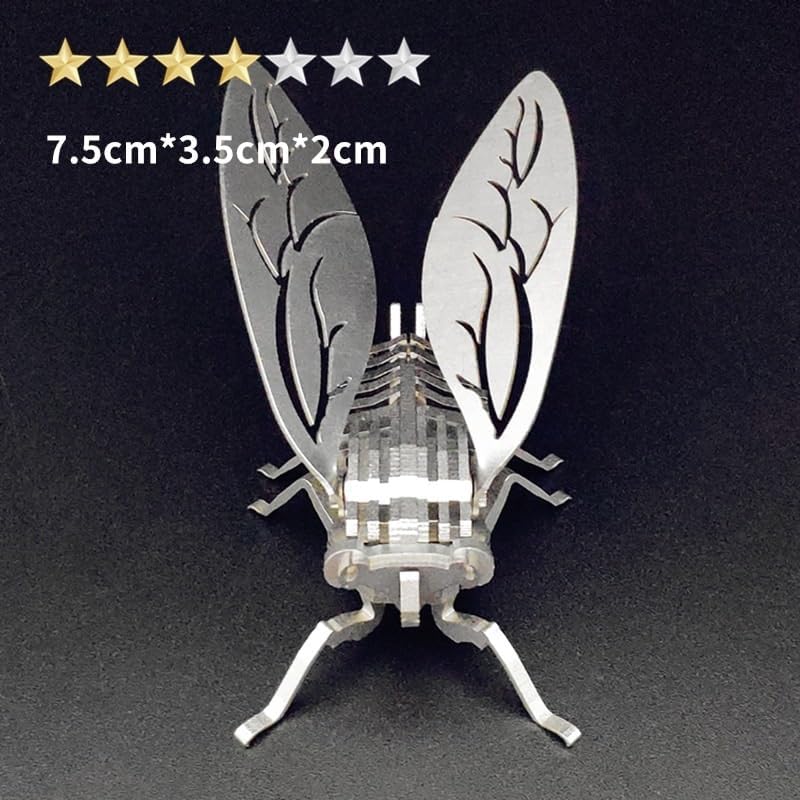 PuzzlerLab Mechanical Cicada 3D Metal Puzzle | DIY Insect Collectible