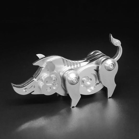 PuzzlerLab Mechanical Pig 3D Metal Puzzle | DIY Collectible Animal Model