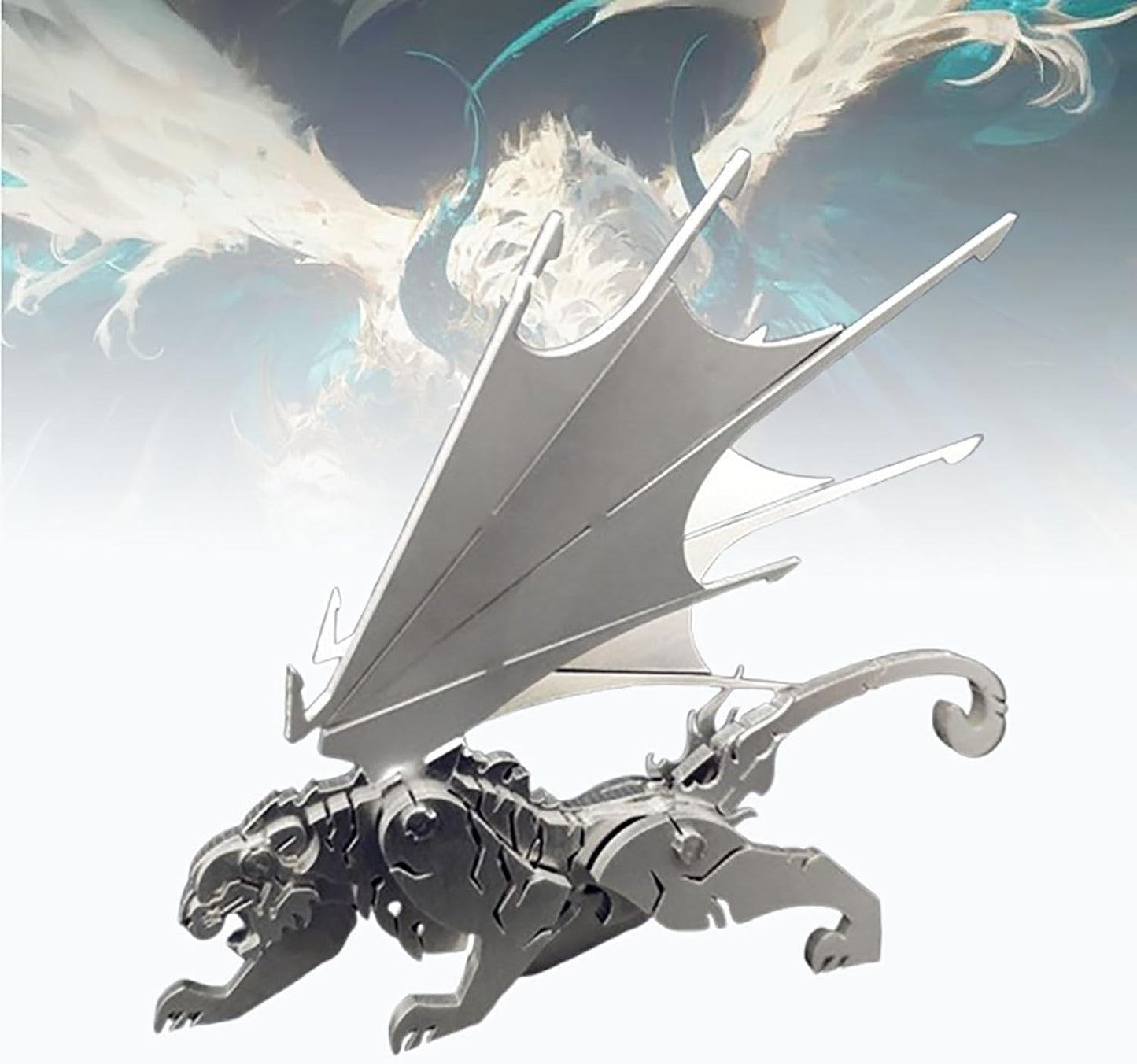 PuzzlerLab Winged Beast 3D Metal Puzzle | DIY Mythical Model & Collectible
