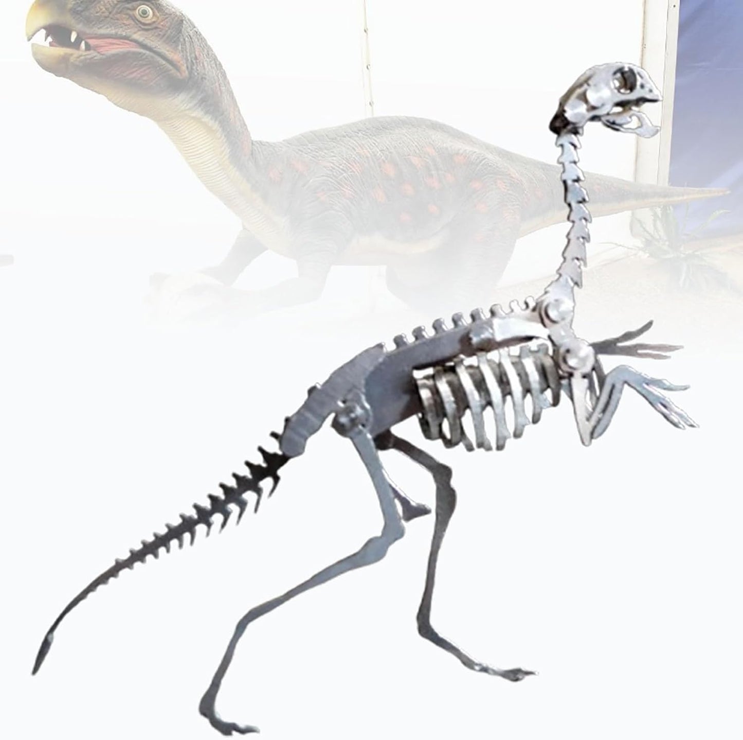PuzzlerLab Gallimimus Skeleton 3D Metal Puzzle | DIY Dinosaur Collectible