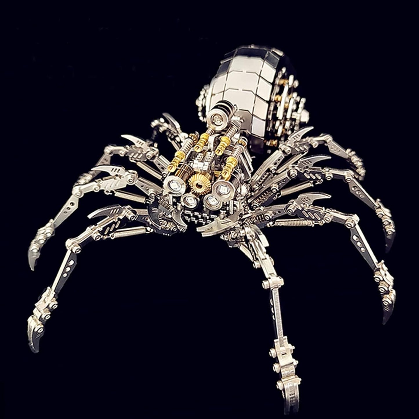 PuzzlerLab LED Spider 3D Metal Puzzle | Light-Up DIY Model Kit for Adults
