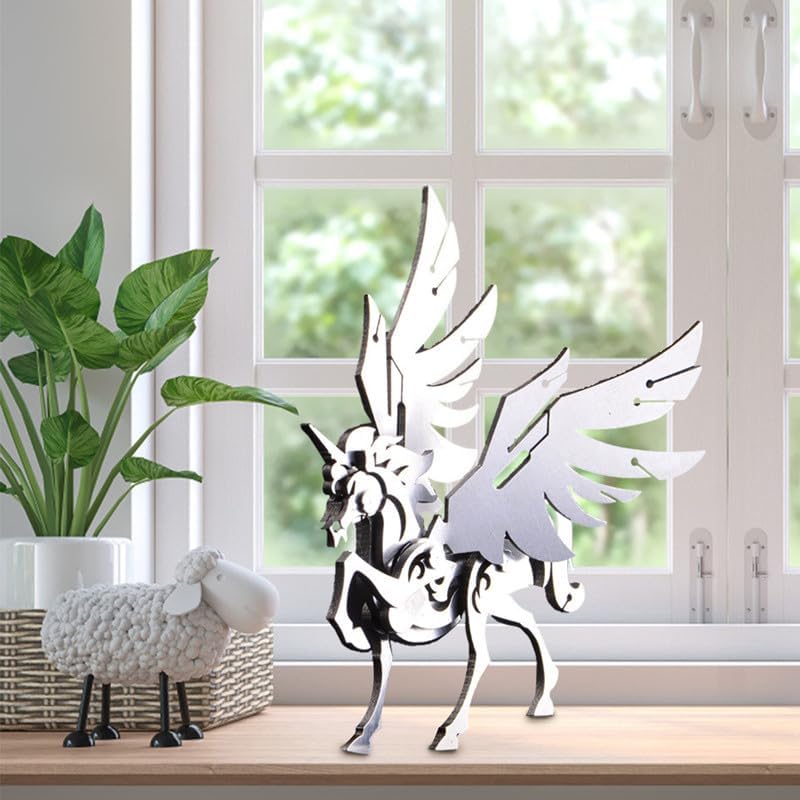PuzzlerLab Mechanical Unicorn 3D Metal Puzzle | DIY Fantasy Craft Kit