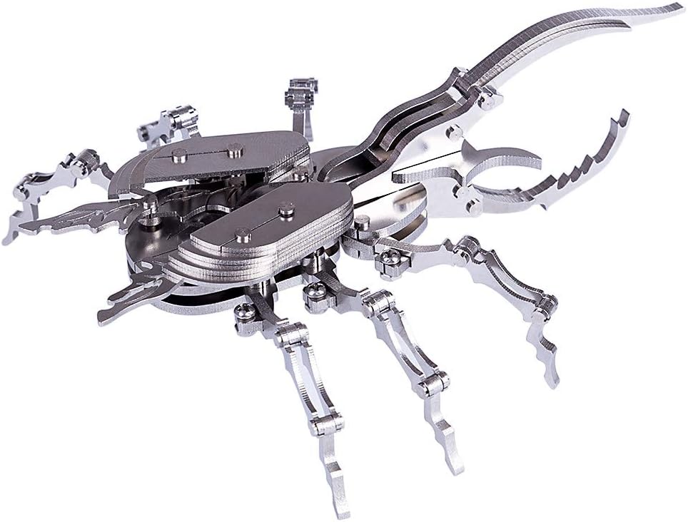 PuzzlerLab Mechanical Rhinoceros Beetle | 3D Metal Model Kit & Insect Collectible