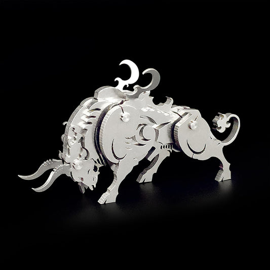 PuzzlerLab Mechanical Ox 3D Metal Puzzle | DIY Collectible Animal Model