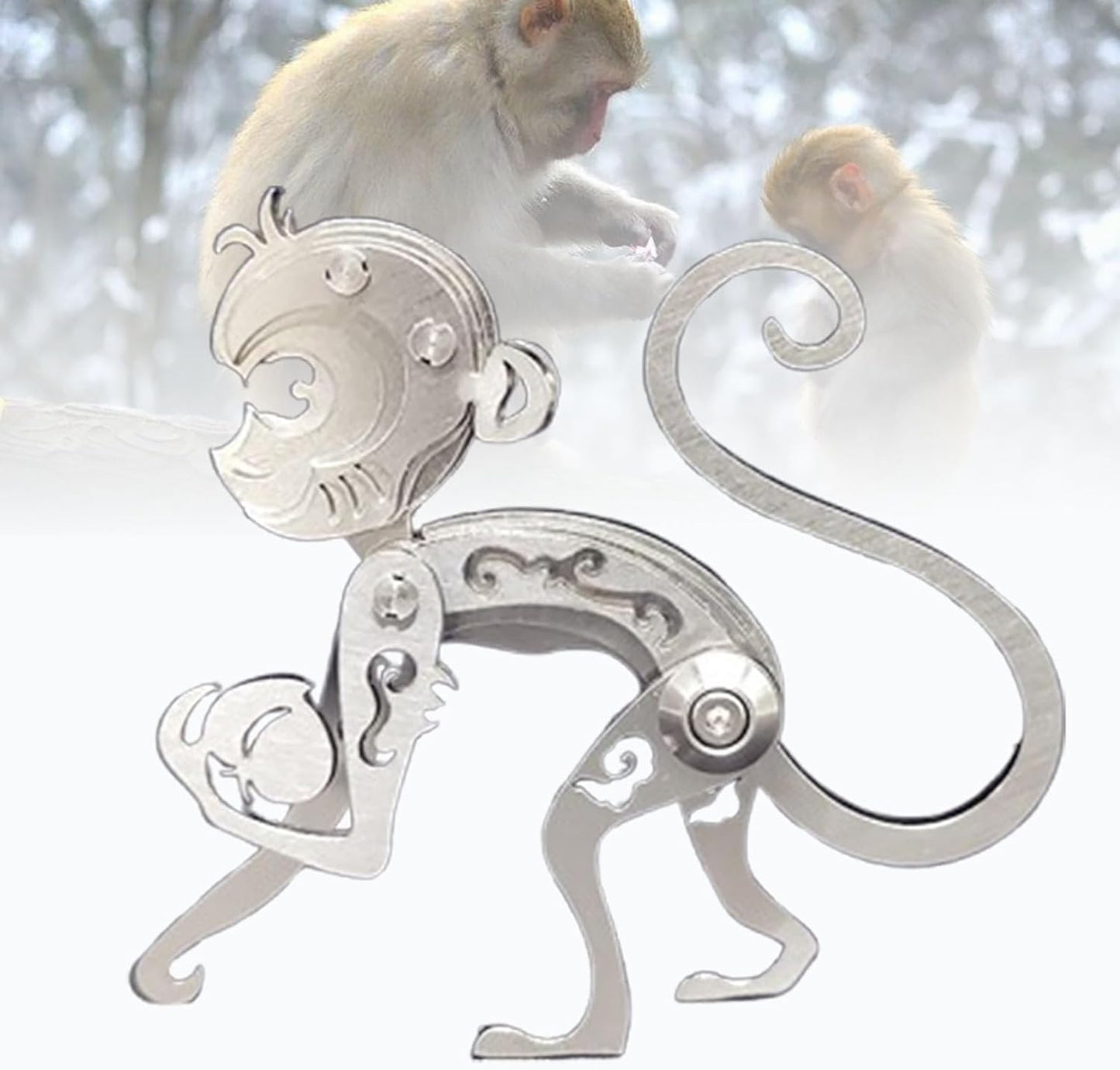PuzzlerLab Mechanical Monkey 3D Metal Puzzle | DIY Collectible Animal Model