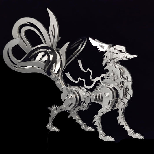 PuzzlerLab Nine-Tailed Fox 3D Metal Puzzle | Mythical Creature Model Kit