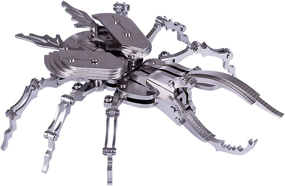 PuzzlerLab Mechanical Rhinoceros Beetle | 3D Metal Model Kit & Insect Collectible