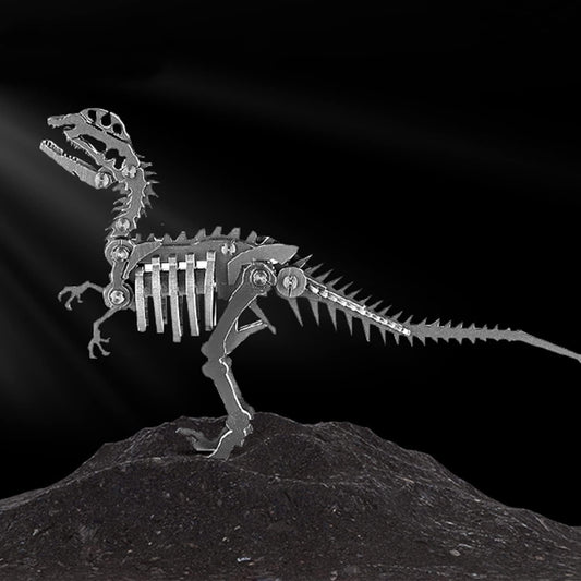 PuzzlerLab Dilophosaurus Skeleton 3D Metal Puzzle | DIY Dinosaur Collectible