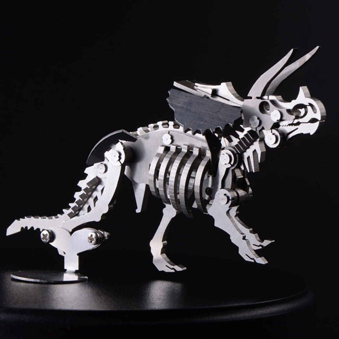 PuzzlerLab Triceratops Skeleton 3D Metal Puzzle | DIY Dinosaur Collectible